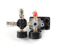 Interruttore di controllo della pressione della pompa del compressore d'aria a 4 porte 220 V/380 V Regolatore del collettore 30-120 PSI Controllo con manometro(A 380v-eu)