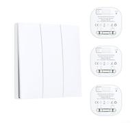 Interruttore di controllo remoto senza fili autosufficiente per circuiti di illuminazione con design resistente alle intemperie e opzioni di montaggio standard (bianco 1-3)