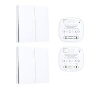 Interruttore di controllo remoto senza fili, controllo della luce senza batteria, auto-generato, nessun cablaggio richiesto per il sistema di illuminazione domestica (2-2)