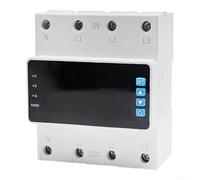 Interruttore di corrente rotativa 4P ripristino automatico regolabile (100 | Separazione automatica a valori di limite regolabili, display a LED in tempo reale, montaggio su guida DIN, robusto ABS