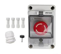 Interruttore di emergenza con alloggiamento IP67, interruttore a pulsante ABS per macchinari, impermeabile e antipolvere, facile montaggio a parete per industria e cantiere (stop)