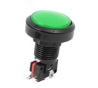 Interruttore di finecorsa a pulsante momentaneo SPDT 4P con testa rotonda a luce verde 1 pz.(12V)