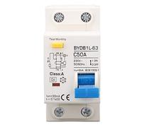 Interruttore di interruttore in miniatura CA, 50A 230 Volt Tipo A 1P+N Interruttore di protezione delle perdite Montaggio della gui DIN con sovraccarico di protezione del