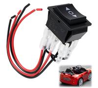 Interruttore di Inversione di Polarità Momentanea, Motore a Corrente Continua 12V 10A ON-OFF-ON Controllo Motore 6 pin 3 Posizioni, Interruttore a Levetta con Inversione di Polarità Nero con Fil