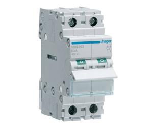 Interruttore di manovra sezionatore Hager 2P 63A 2 Moduli SBN263