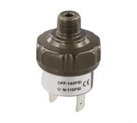Interruttore di pressione per compressore d'aria 1/8" NPT, 12 V DC Regolatore di pressione automatico in lega di alluminio per sospensioni e sistemi Air Ride (110-140PSI NPT1/8)
