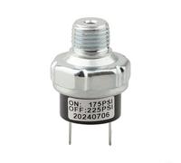 Interruttore di pressione per compressore d'aria 12 V/24 V DC, 175-225 PSI, filettatura 1/4" NPT, manometro di pressione in metallo per impianto di pressione dell'aria, clacson di trazione e aria