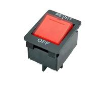 Interruttore di protezione da sovraccarico for barche D4 da 2 pezzi, interruttore di protezione da surriscaldamento con multipresa illuminata rossa da 10 A, 125 V e 250 V