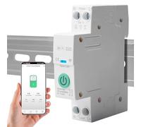 Interruttore di protezione intelligente WiFi, 1P DIN guida domestica, telecomando wireless, compatibile con Alexa e Google Assistant Smart Life TUYA (con metro 1~63A)
