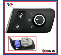 Interruttore Di Retrovisore Nero Cromo + Pulsante Apertura Porte Previsto Per VW