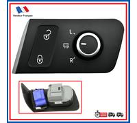 Interruttore Di Retrovisore Nero Cromo + Pulsante Apertura Porte Previsto Per VW