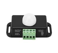 Interruttore di rilevamento del corpo Controller di movimento a infrarossi Controllo di ritardo regolabile Tempo di illuminazione automatica per la sicurezza della casa DC12V 24V (Nero)