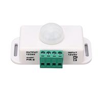 Interruttore di rilevamento del corpo Controller di movimento a infrarossi Controllo di ritardo regolabile Tempo di illuminazione automatica per la sicurezza della casa DC12V 24V (Bianco)