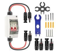 Interruttore di separazione DC, impianto PV, interruttore di separazione solare, a 2 poli, DC500 V 32 A, IP65, impermeabile, interruttore di protezione DC con cavo da 260 mm, per sistemi fotovoltaici