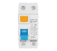 Interruttore di sicurezza differenziale 63a 10ma protezione perdite 2p 6ka 230v con schema di cablaggio chiaro per montaggio su guida DIN custodia bianca (10A)