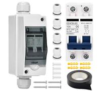 Interruttore di sicurezza PV 40 A, IP65, impianto solare, fusibile automatico, a 2 poli DC 12 V-240 V, con alloggiamento impermeabile, impianto solare PV