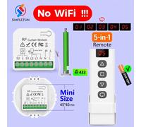 Interruttore di telecomando per tenda per tapparella 433 Mhz No WiFi Trasmettitore 5 in 1 Modulo RF 110 V 220 V per cieco/porta del garage/motore