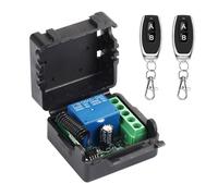 Interruttore di Telecomando Senza Fili, DC 12 V 24 V Interruttore con Telecomando, Telecomando Senza Fili Interruttore Della, con 2 Telecomando, per Motore Porta Garage Luce Tenda Elettrica