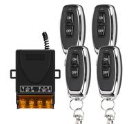 Interruttore di telecomando senza fili RF 433Mhz AC 110V 120V 240V 220V 30A Relè for la lampada della luce Porta della pompa dell'acqua Sistema di accesso(1Receiver 4remote)