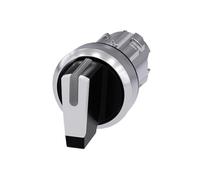 Interruttore di trasferimento, 22 mm, rotondo, metallo, lucido, bianco, interruttore rotante, maniglia corta, 3 posizioni di commutazione, azionato a chiave; 3SU10522BM600AA0