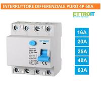 INTERRUTTORE DIFFERENZIALE 4P 30ma 10A 16A 20A 25A 32A 40A 50A 63A GUIDA DIN