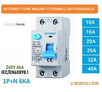 INTERRUTTORE DIFFERENZIALE DIN 1P+N 6KA 10A 16A 20A 25A 32A 40A