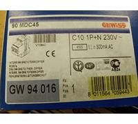 Magnetotermico differenziale Gewiss 10A 1P+N 300MA AC 4,5KA 2 Moduli GW94016