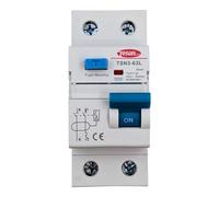 Interruttore differenziale + magnetotermico (RCBO) | TSN3-40L | Tipo A | 1P+N 30mA 240V | Capacità taglio 6kA | Intensità 63A