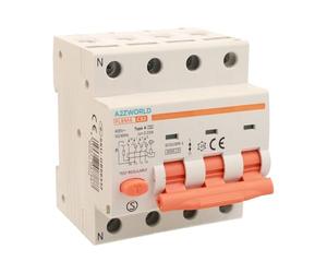 Interruttore Differenziale Magnetotermico Trifase Tipo A, 32A C32, RCBO 3P+N 6kA 30mA Curva C 380V, 4 Moduli DIN, Serie PL8M4 Professionale Elettromagnetica