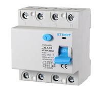Interruttore Differenziale Puro, 4P 4 Poli 30mA 6kA 380V, Salvavita Differenziale, Occupa 4 Moduli DIN, RCCB 4P 30mA C63 63A