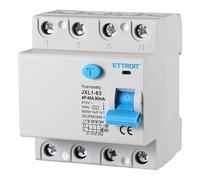 Interruttore Differenziale Puro, 4P 4 Poli 30mA 6kA 380V, Salvavita Differenziale, Occupa 4 Moduli DIN, RCCB 4P 30mA C40 40A