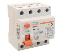 Interruttore Differenziale Puro Tipo B Trifase, Salvavita 300mA 63A, RCCB 3P+N 10kA 380V, 4 Moduli DIN, Serie PR8HM Elettromagnetica, Certificato IEC61008-1