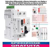 Interruttore Differenziale Salvavita a Riarmo Automatico Display a LED 40A 30Ma