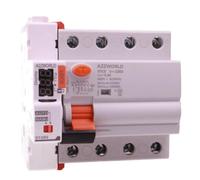 Interruttore Differenziale Selettivo Tipo AS Trifase, Riarmo Automatico, 300mA / 0,3A 100A, Salvavita Tipo S 3P+N 10kA, 3 Tentativi (10s/60s/300s), Ritardo Fino a 500ms, 5 Moduli DIN 380V