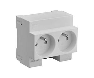 Interruttore differenziale TrIPhasé, interruttori elettrici, quadro elettrico, presa modulare, presa elettrica a doppia presa di corrente modulare, 2P+T 10/16A, grigio