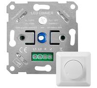 Interruttore dimmer a LED 220 - 240 V, dimmer per lampade a LED e lampadine a incandescenza, colore bianco, universale, dimmer da incasso, 5 - 200 W, dimmerabile e lampadina alogena