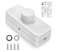 Interruttore dimmer a LED girevole, 220 - 240 V AC/50 Hz per lampade a LED, 3 - 100 Watt, dimmer a cavo, dimmer a LED per lampada dimmerabile e lampada alogena (bianco)