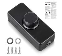 Interruttore dimmer per lampadine LED da 220-240 V CA/50 Hz, dimmer LED girevole, 3-100 Watt, per lampadine a LED e alogene dimmerabili, colore nero