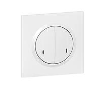 Interruttore doppio connesso 2x250w con neutro da 5 W a 125 W LED compatibile con qualsiasi ricarica, Dooxie with Netatmo Completo (fissaggi, staffe, copricerchi e piastra) - Bianco - 199238 - Legrand