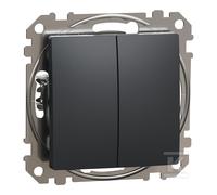 Interruttore doppio deviato nero antracite SEDNA DESIGN SDD114108