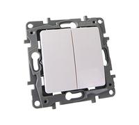 Interruttore doppio on/off bianco, 10 A, 250 V, IP20, NILOE eco 764505 Legrand 2093