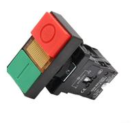 Interruttore doppio pulsante 22 mm con indicatore LED Start Stop | Verde / pulsante, LED integrato, indicatore di stato chiaro, funzionamento intuitivo, rilevamento di emergenza