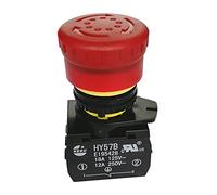 Interruttore elettromagnetico, Pulsante HY57B 250V 12A 1NC Pulsante Rosso
