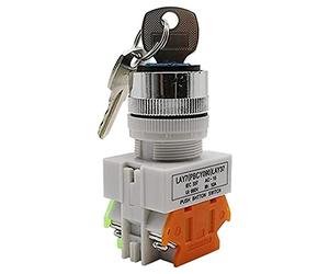 interruttore elettronico 1pc LAY7 LAY37-11Y2 22mm selettore manopola selettore rotativo interruttore a chiave 2 3 posizioni 1NO1NC 2NO con 2 chiavi interruttore a pulsante a scatto (Color : 2 Positio