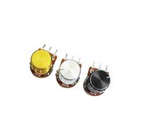 Interruttore Encoder 5 pz/lotto Pellicola di Carbonio Potenziometro WH148 15mm, con Rotary Switch Manopole Cap Kit B1K 2K 5K 10K 20K 50K 100K 250K 500K 1M(Black - B20K)