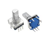 Interruttore encoder di reset EC11 con interruttore a pulsante, rotazione a sinistra o a destra, encoder rotativo di reset automatico, tipo DIP a 5 pin, 15/20 mm, mezza prugna(Half axis 15mm,5PCS)