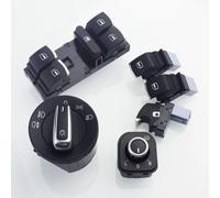 Interruttore Fari Europeo Cromato Compatibile Con Per Jetta 2006-2015 Per Golf 2004-2013 Per Passat 2006-2014 Manopola Luci Auto(E)