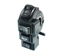Interruttore faro 4 in 1 per bici elettrica con indicatore di direzione e controllo Klaxon, connettore SM a 9 pin per manubrio da 22 mm, alloggiamento in plastica, lunghezza cavo 170 cm, per