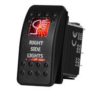 Interruttore for barca a LED 12V Interruttore for auto a luce rossa Impermeabile ON OFF/ON OFF ON/Momentaneo for autobus fuoristrada(RIGHT SIDE LIGHTS)