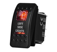 Interruttore for barca a LED 12V Interruttore for auto a luce rossa Impermeabile ON OFF/ON OFF ON/Momentaneo for autobus fuoristrada(LEFT SIDE LIGHTS)